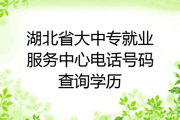 湖北省大中专就业服务中心电话号码查询学历
