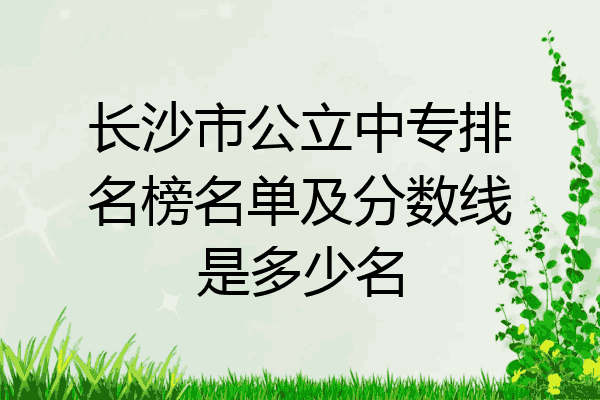 长沙市公立中专排名榜名单及分数线是多少名