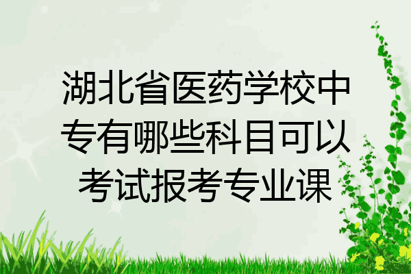 湖北省医药学校中专有哪些科目可以考试报考专业课