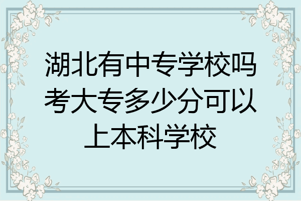 湖北有中专学校吗考大专多少分可以上本科学校