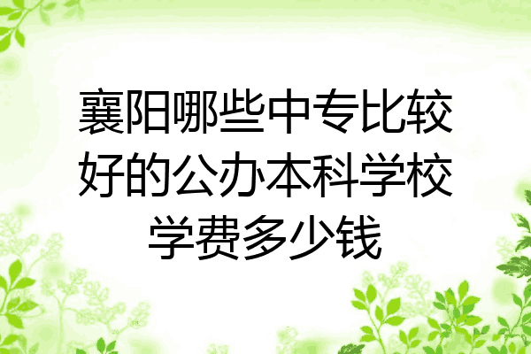 襄阳哪些中专比较好的公办本科学校学费多少钱