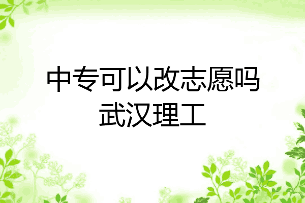 中专可以改志愿吗武汉理工