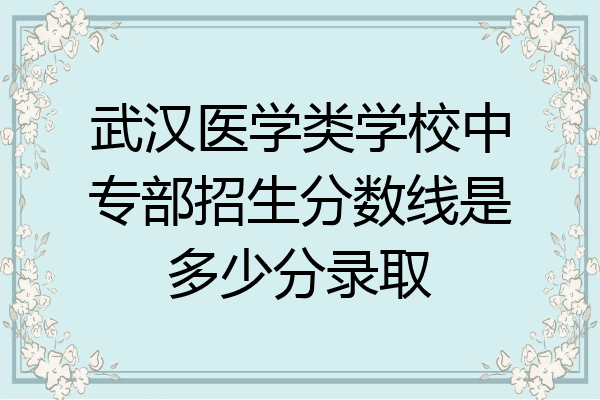 武汉医学类学校中专部招生分数线是多少分录取