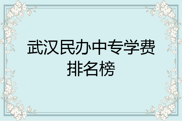武汉民办中专学费排名榜