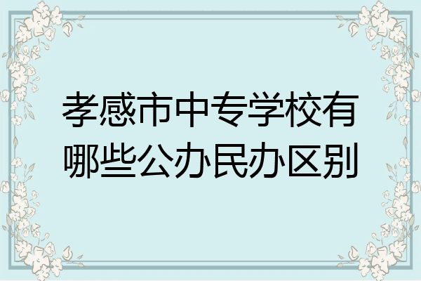 孝感市中专学校有哪些公办民办区别