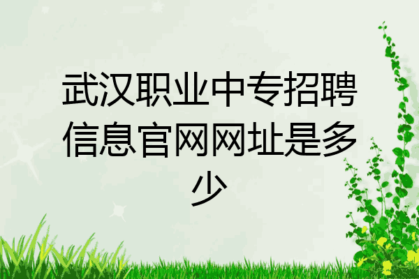 武汉职业中专招聘信息官网网址是多少