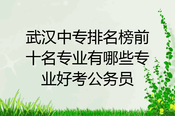 武汉中专排名榜前十名专业有哪些专业好考公务员