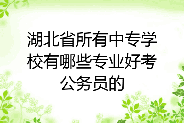 湖北省所有中专学校有哪些专业好考公务员的