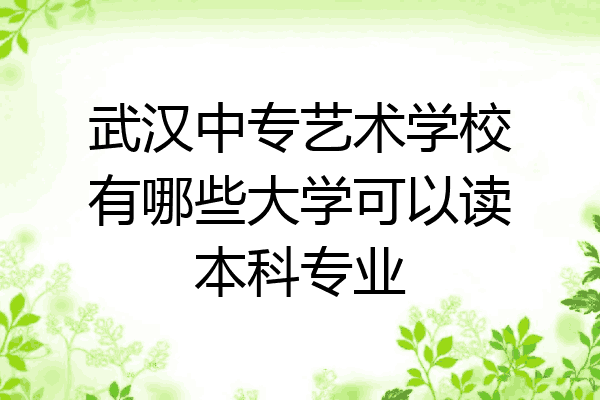 武汉中专艺术学校有哪些大学可以读本科专业