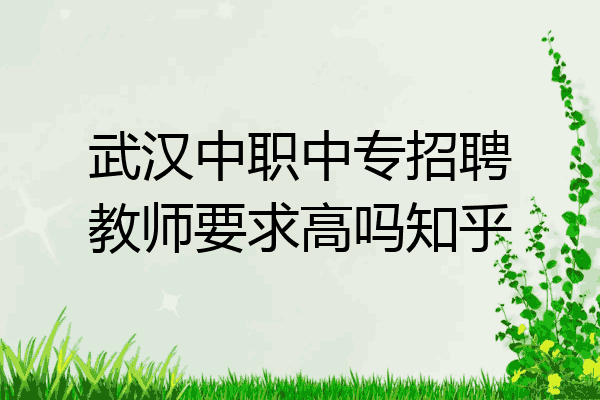 武汉中职中专招聘教师要求高吗知乎