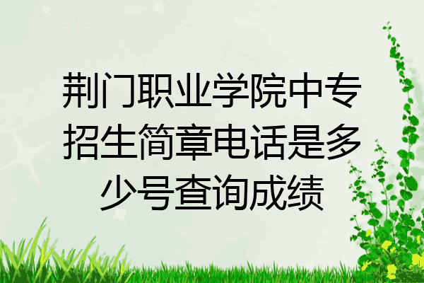 荆门职业学院中专招生简章电话是多少号查询成绩