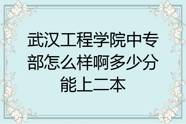 武汉工程学院中专部怎么样啊多少分能上二本