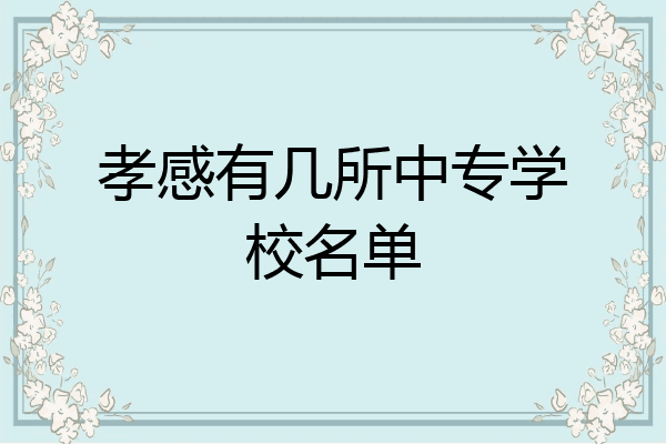 孝感有几所中专学校名单
