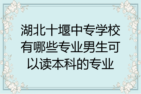 湖北十堰中专学校有哪些专业男生可以读本科的专业