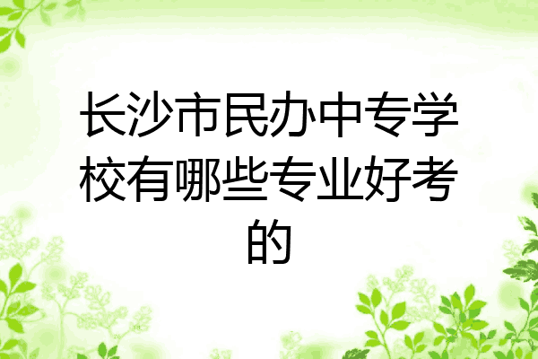 长沙市民办中专学校有哪些专业好考的
