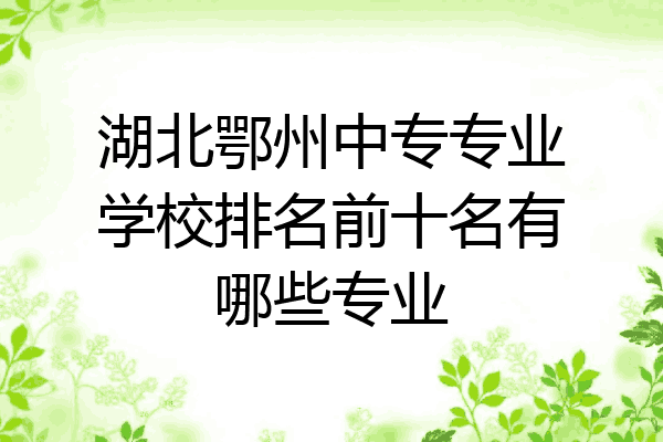 湖北鄂州中专专业学校排名前十名有哪些专业