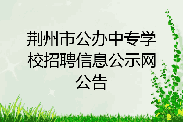 荆州市公办中专学校招聘信息公示网公告