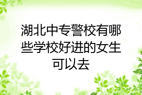 湖北中专警校有哪些学校好进的女生可以去