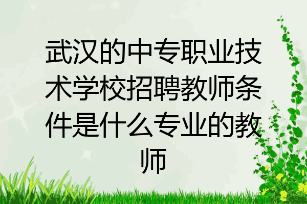 武汉的中专职业技术学校招聘教师条件是什么专业的教师