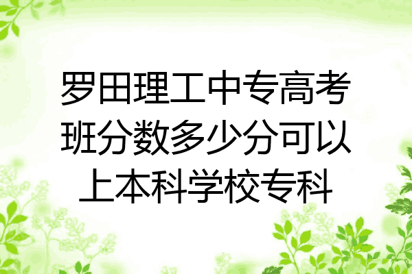 罗田理工中专高考班分数多少分可以上本科学校专科