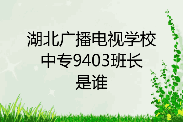 湖北广播电视学校中专9403班长是谁