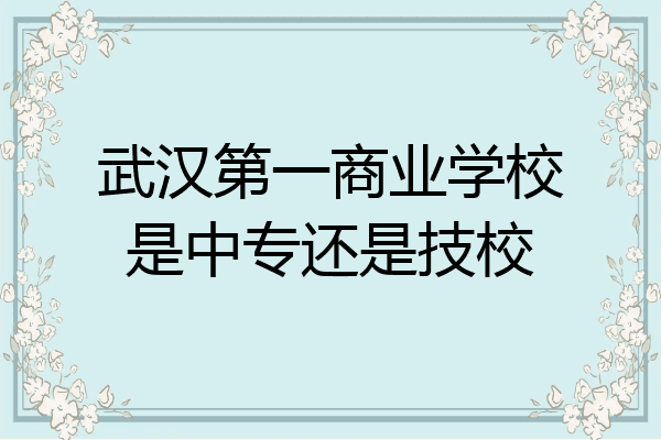 武汉第一商业学校是中专还是技校