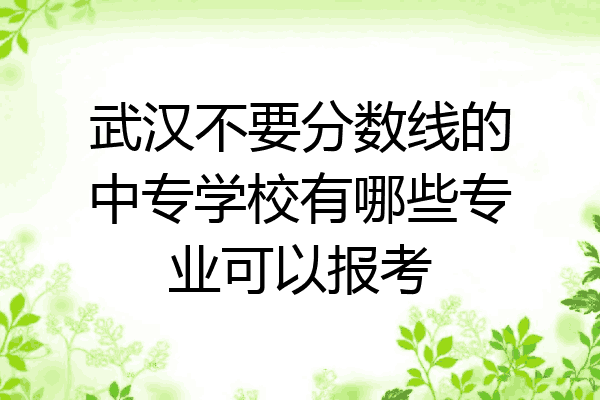 武汉不要分数线的中专学校有哪些专业可以报考