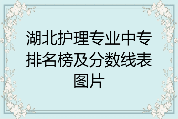 湖北护理专业中专排名榜及分数线表图片