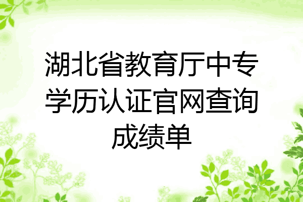 湖北省教育厅中专学历认证官网查询成绩单