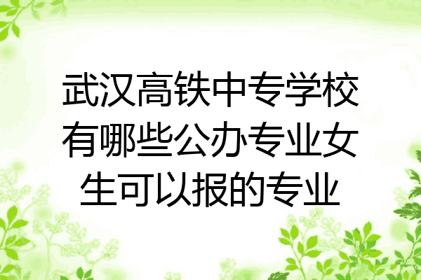 武汉高铁中专学校有哪些公办专业女生可以报的专业