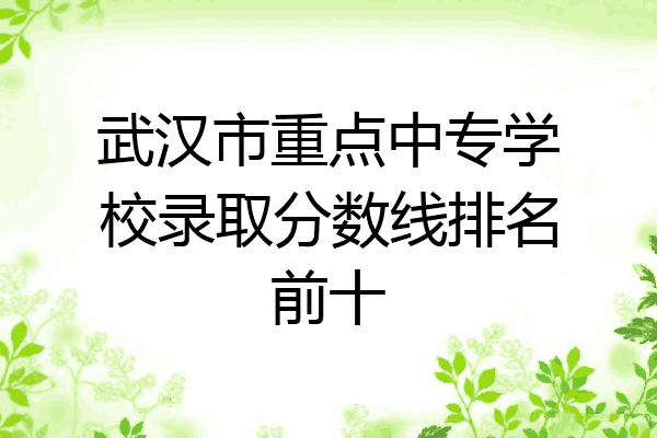 武汉市重点中专学校录取分数线排名前十