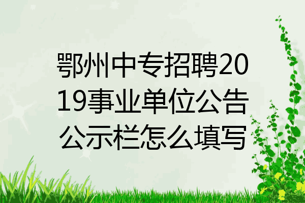 鄂州中专招聘2019事业单位公告公示栏怎么填写