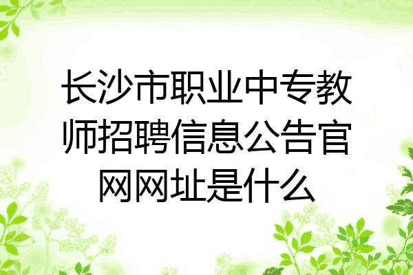长沙市职业中专教师招聘信息公告官网网址是什么