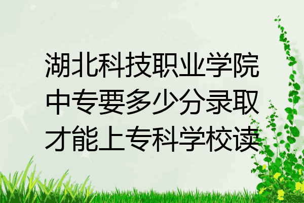湖北科技职业学院中专要多少分录取才能上专科学校读