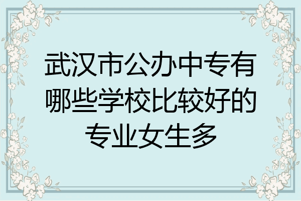 武汉市公办中专有哪些学校比较好的专业女生多