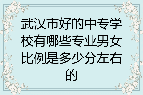 武汉市好的中专学校有哪些专业男女比例是多少分左右的