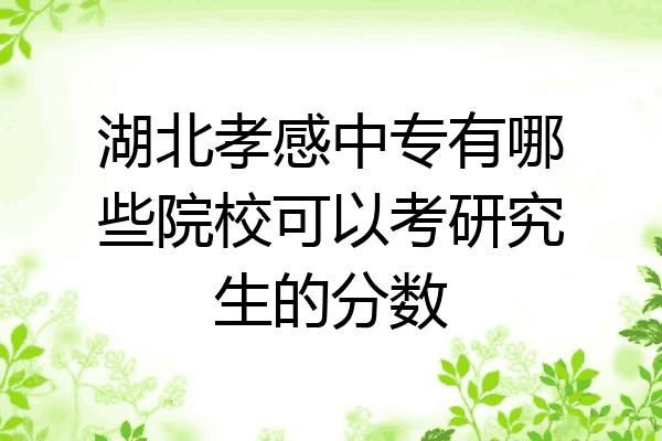 湖北孝感中专有哪些院校可以考研究生的分数