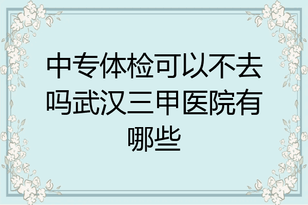 中专体检可以不去吗武汉三甲医院有哪些