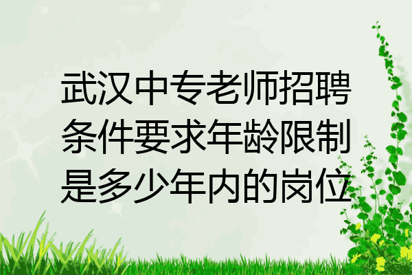 武汉中专老师招聘条件要求年龄限制是多少年内的岗位