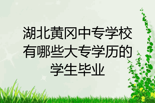 湖北黄冈中专学校有哪些大专学历的学生毕业