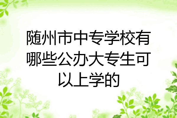 随州市中专学校有哪些公办大专生可以上学的