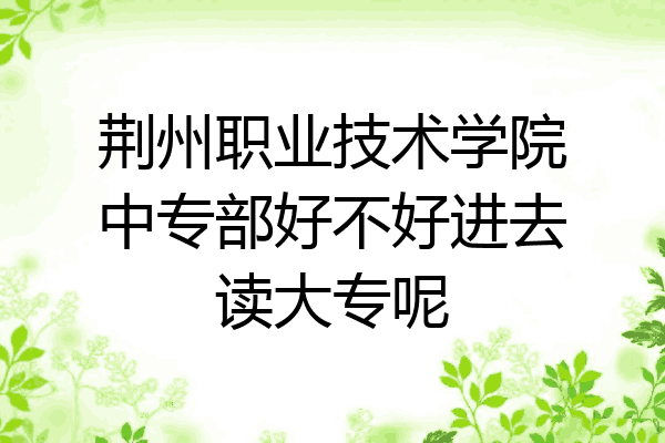 荆州职业技术学院中专部好不好进去读大专呢