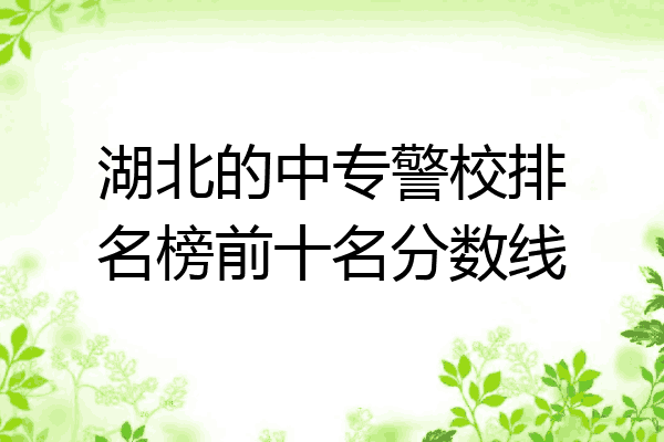 湖北的中专警校排名榜前十名分数线