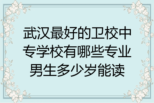 武汉最好的卫校中专学校有哪些专业男生多少岁能读