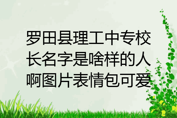罗田县理工中专校长名字是啥样的人啊图片表情包可爱