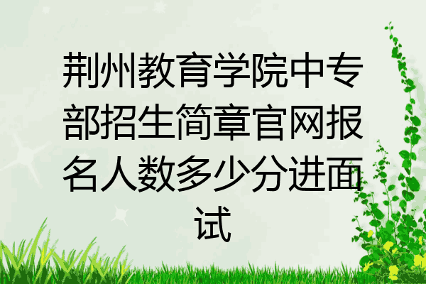 荆州教育学院中专部招生简章官网报名人数多少分进面试