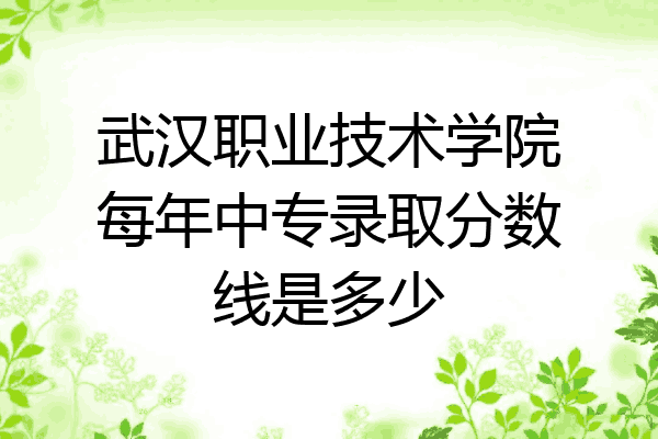 武汉职业技术学院每年中专录取分数线是多少