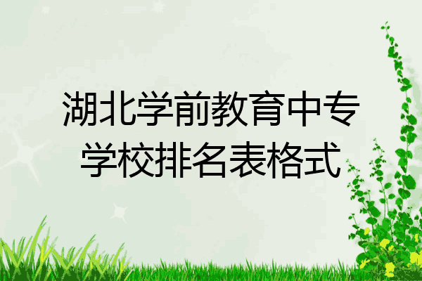 湖北学前教育中专学校排名表格式