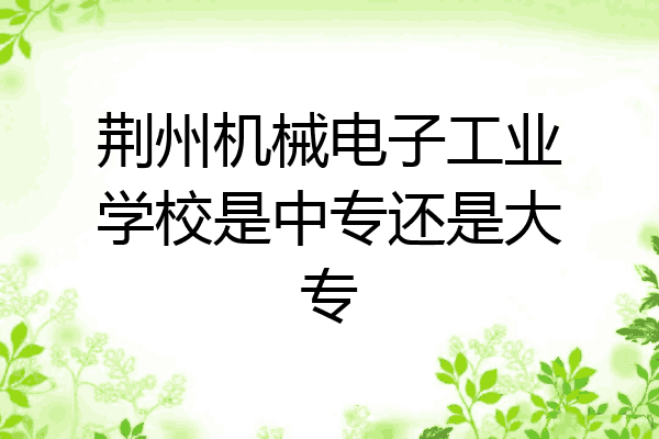荆州机械电子工业学校是中专还是大专