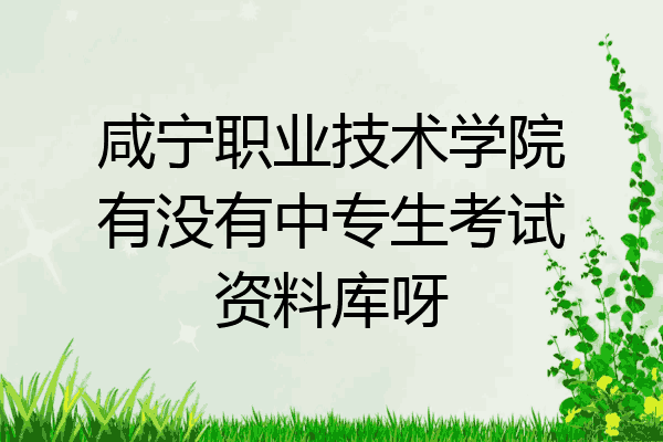 咸宁职业技术学院有没有中专生考试资料库呀